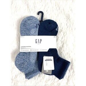Gap Socks Men’s 6 Pair Navy Blue White Cushioned Quarter Casual Shoe Size 6-12
